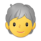 Person- White Hair emoji on Samsung